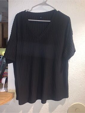 Men's Black V-Neck Ribbed Sweater - Classic Everyday Staple